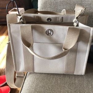 Lululemon Athletica Cream and Tan Tote Bag